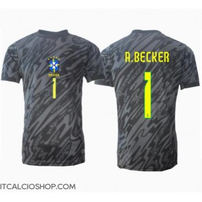 Brasile Alisson Becker #1 Portiere Seconda Maglia Copa America 2024 Manica Corta